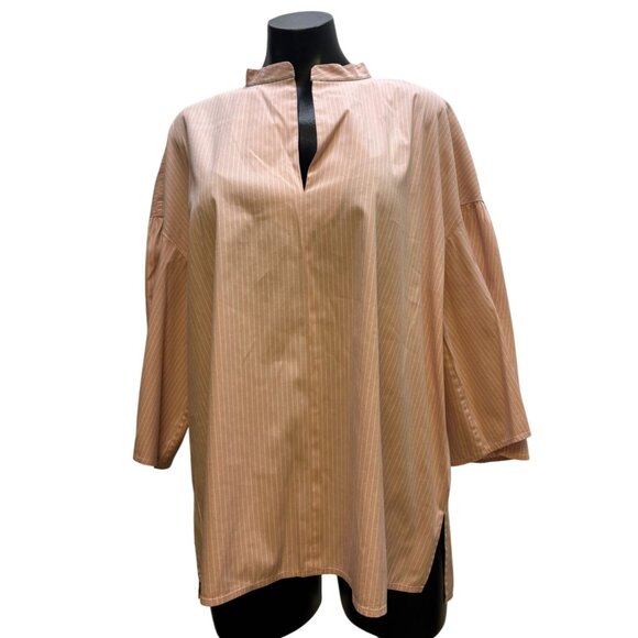 Lafayette 148 New York  Pink Striped Blouse XL - Picture 1 of 7